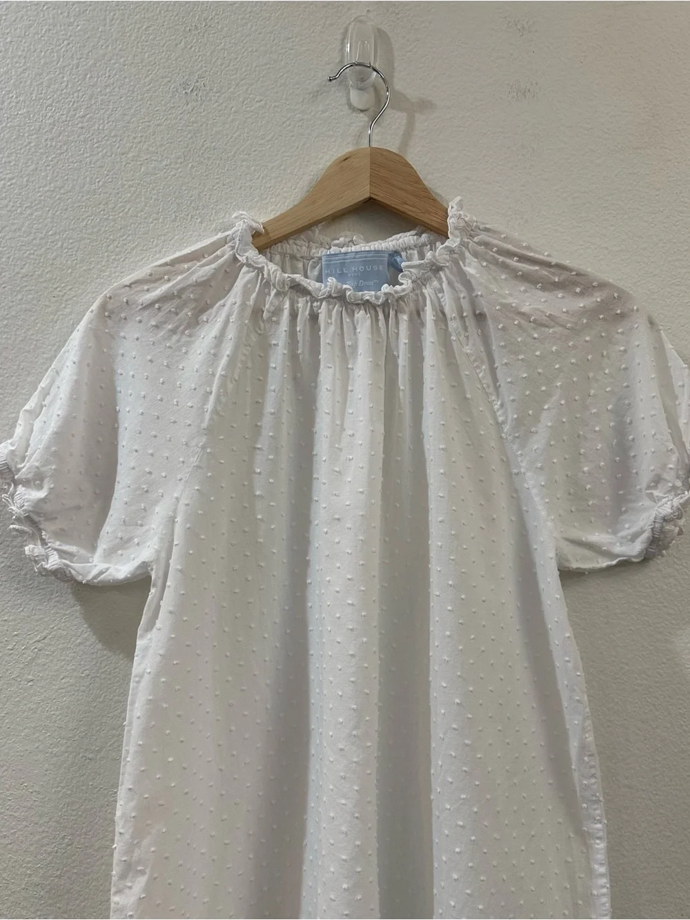 Hill House The Katherine Nap Dress In Sheer White Swiss Dot Size XS - Picture 6 of 13